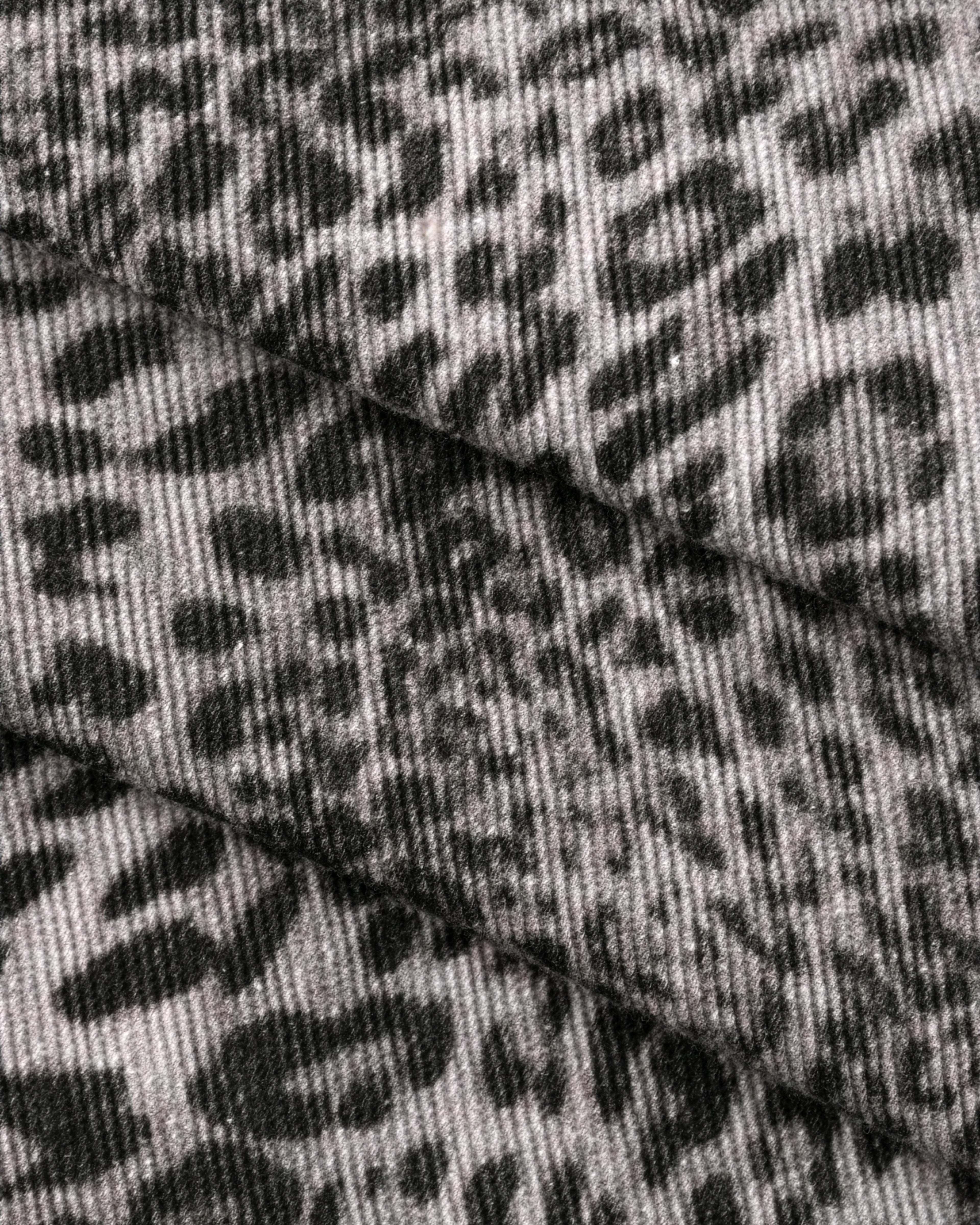 VENT D'HIVER™ Leopard Denim featuring an all-over gray leopard print and signature script logo printed on the back pocket.