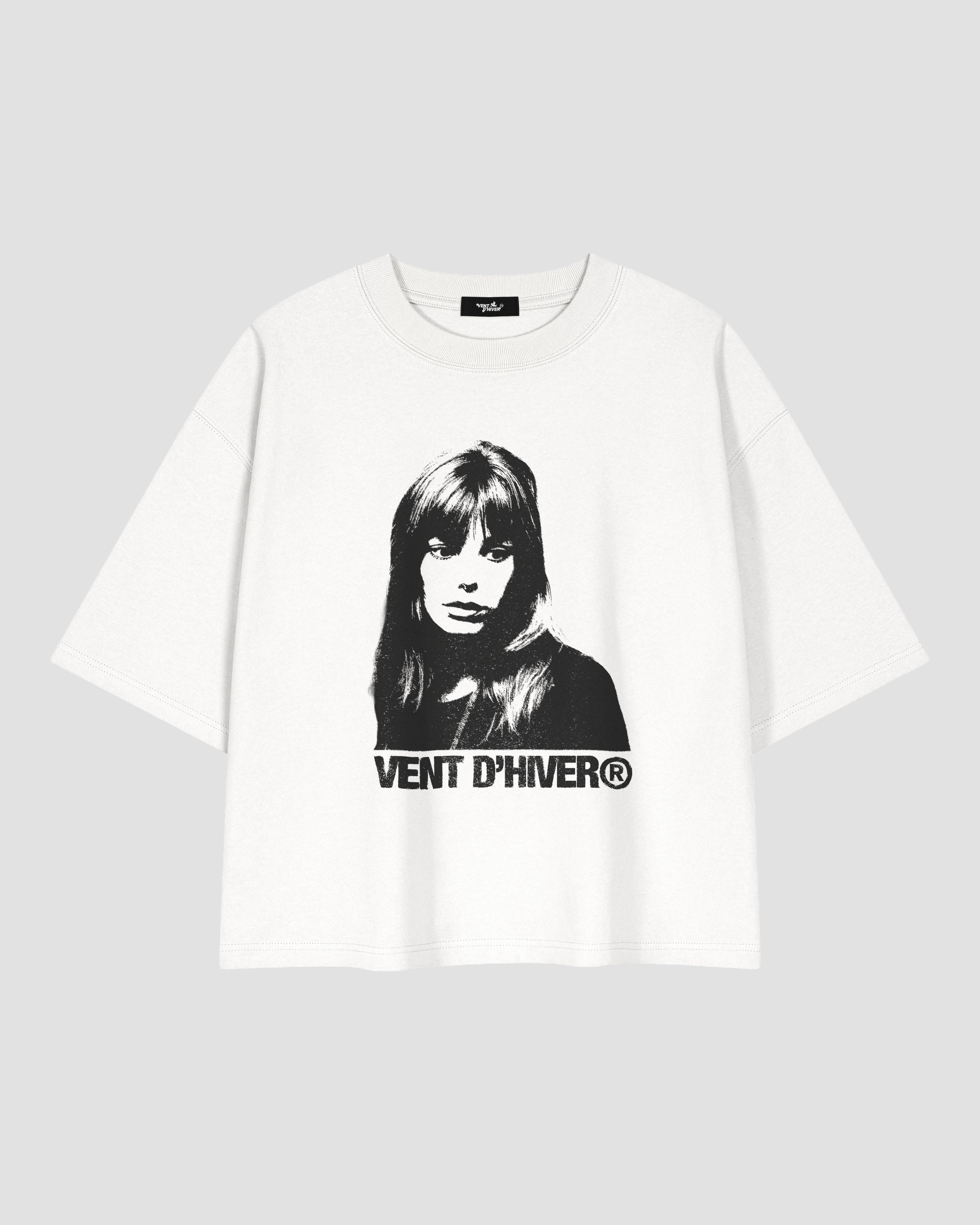 VENT D'HIVER™ Nelson Tee featuring a black-and-white portrait artwork printed on the front, signature logo artwork, oversized fit, and 420 GSM heavyweight cotton construction.