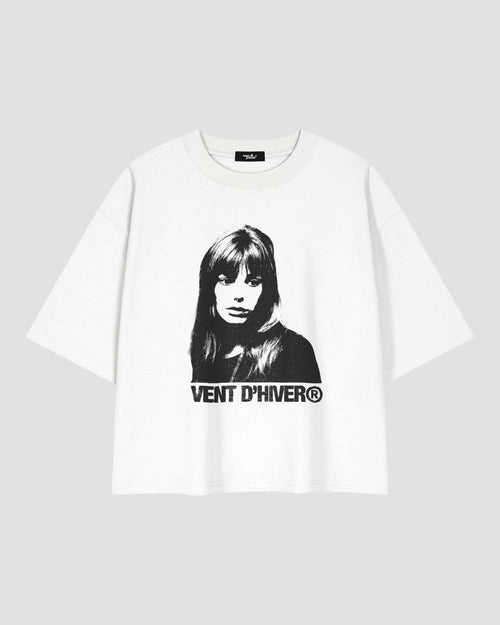 VENT D'HIVER™ Nelson Tee featuring a black-and-white portrait artwork printed on the front, signature logo artwork, oversized fit, and 420 GSM heavyweight cotton construction.